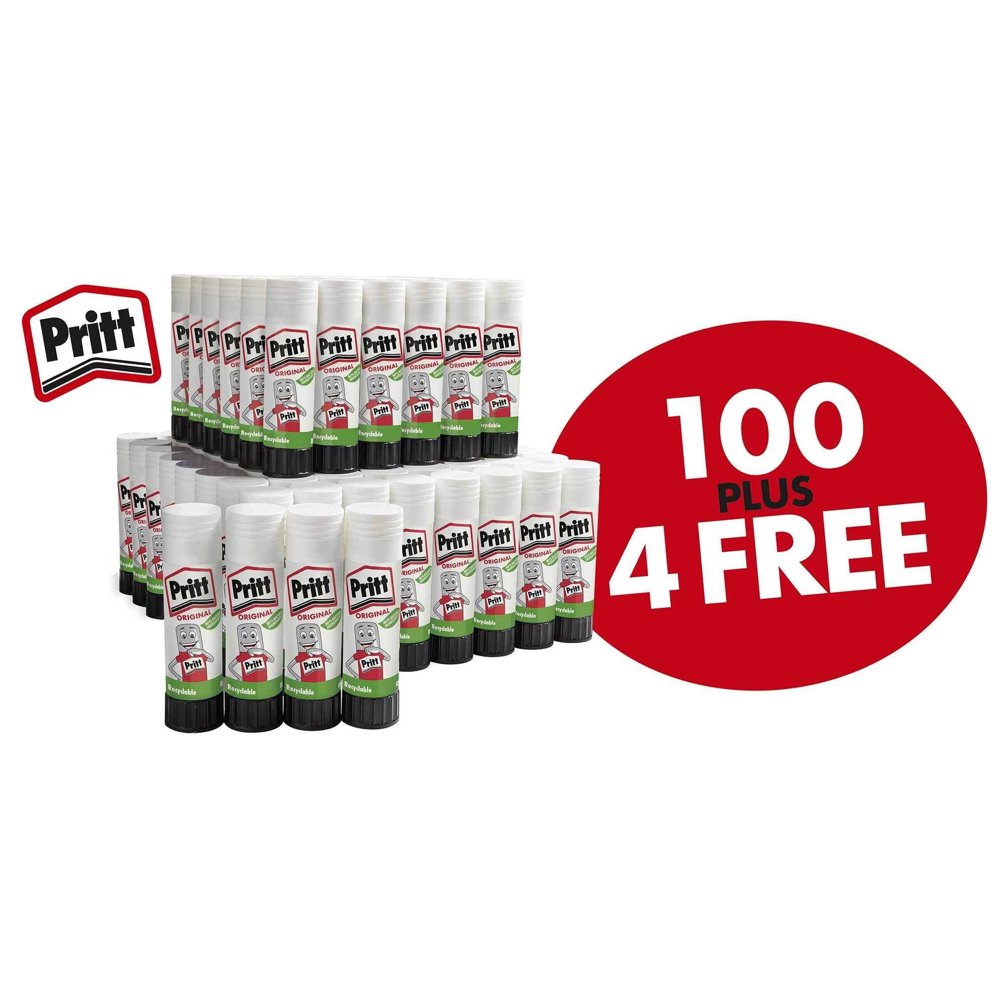 Pritt Stick 43g- Pack of 100 plus 4 FREE